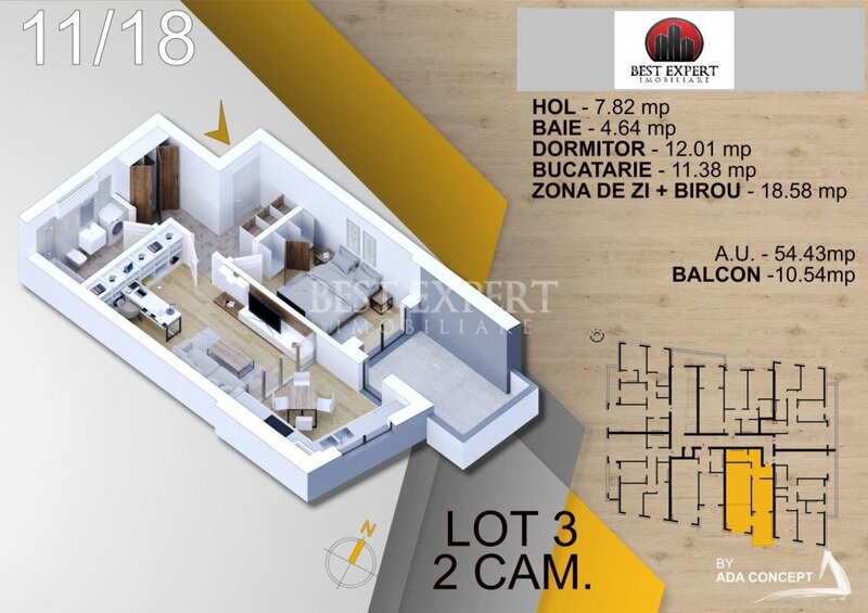 2 Camere Direct Dezvoltator Incalzire Pardoseala